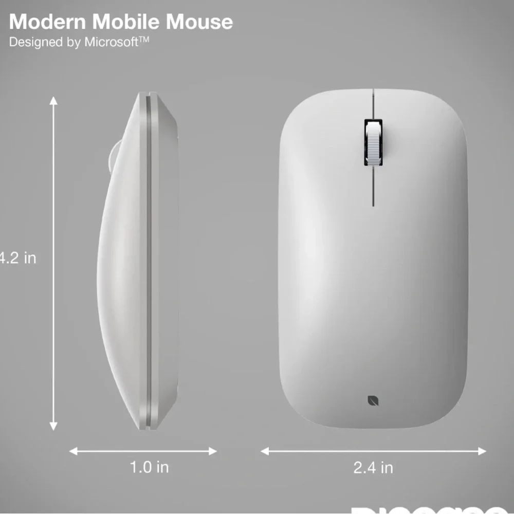 Microsoft White Wireless Mouse with Touch Scroll